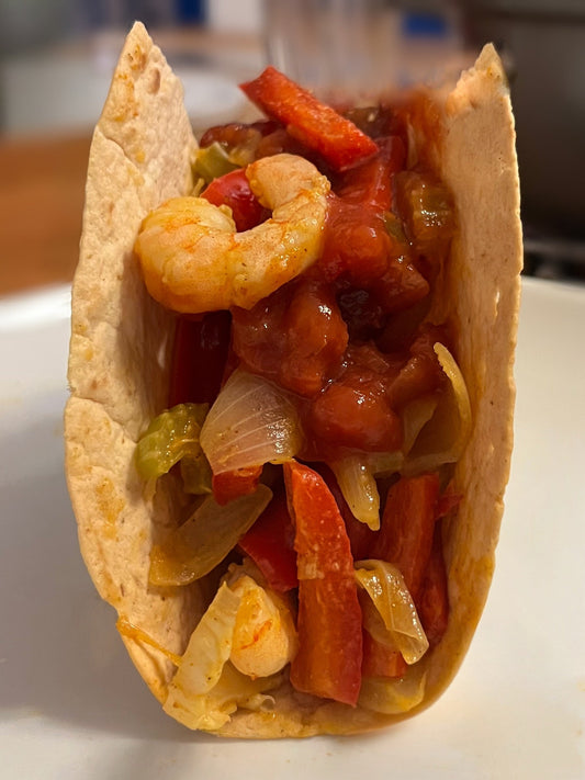 Prawn Tacos with Vampire Relish