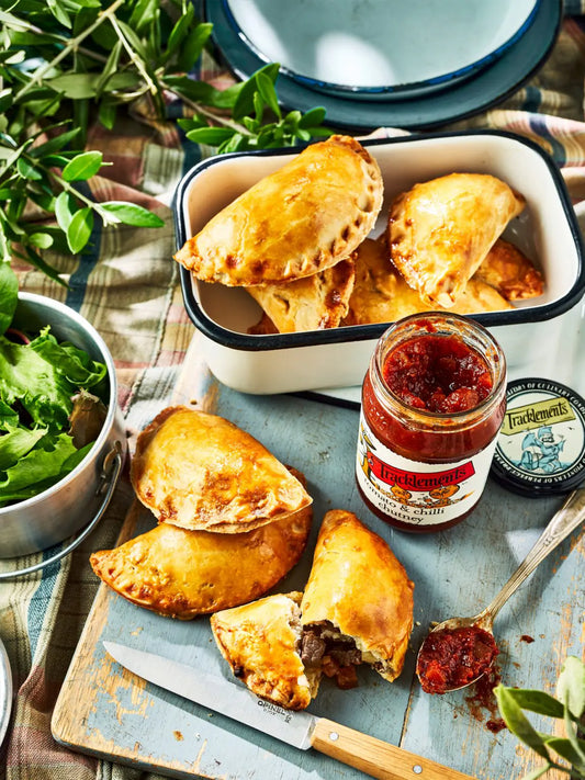 Mini Pasties with Tomato & Chilli Chutney