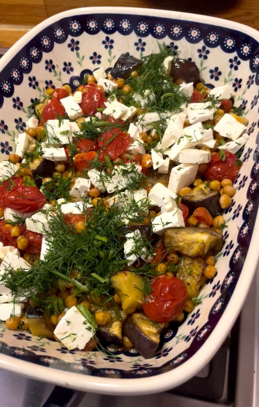 Smokey Roast Chickpea, Feta & Aubergine