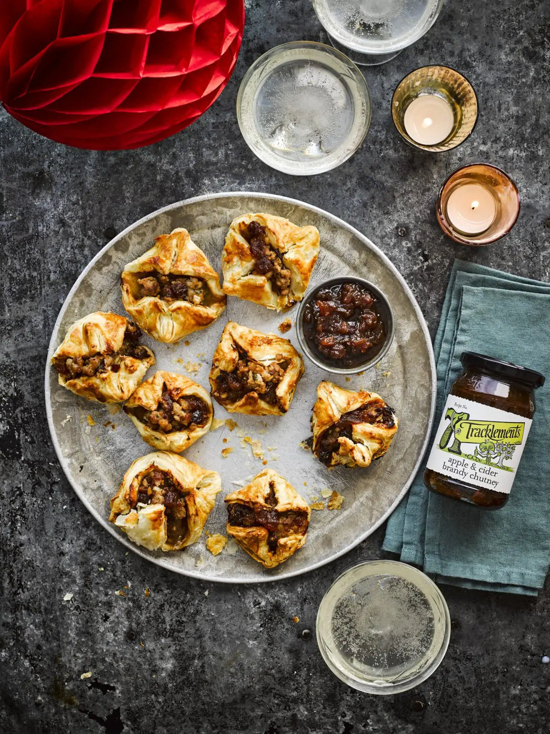 Sausage Roll Parcels with Apple & Cider Brandy Chutney