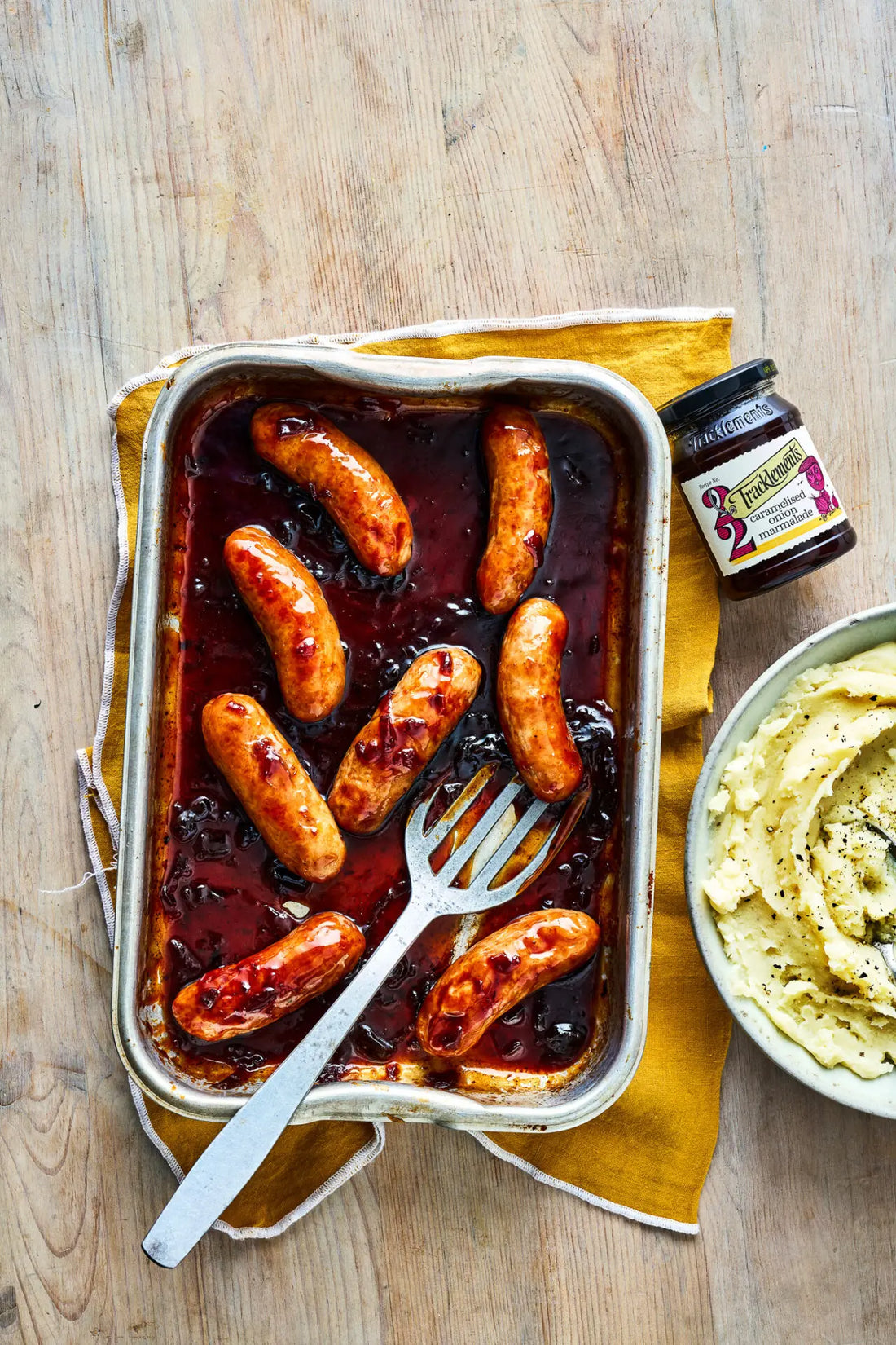 Sticky Caramelised Onion Marmalade Sausages