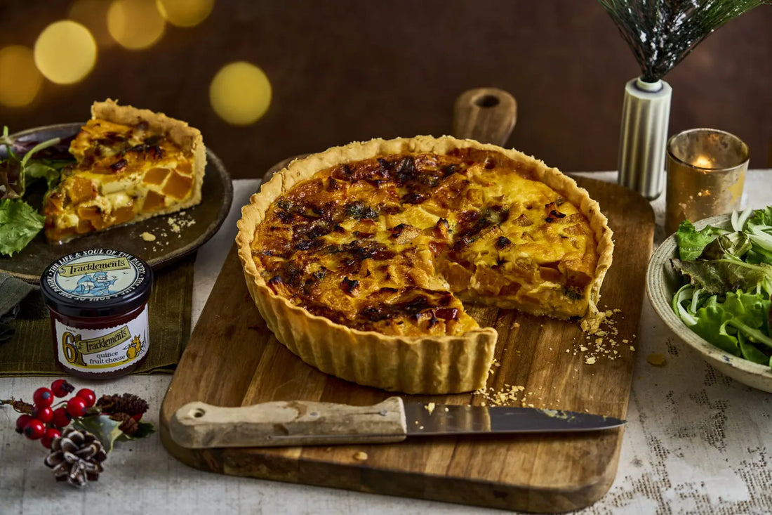 Stilton Quiche with Quince Fruit Cheese