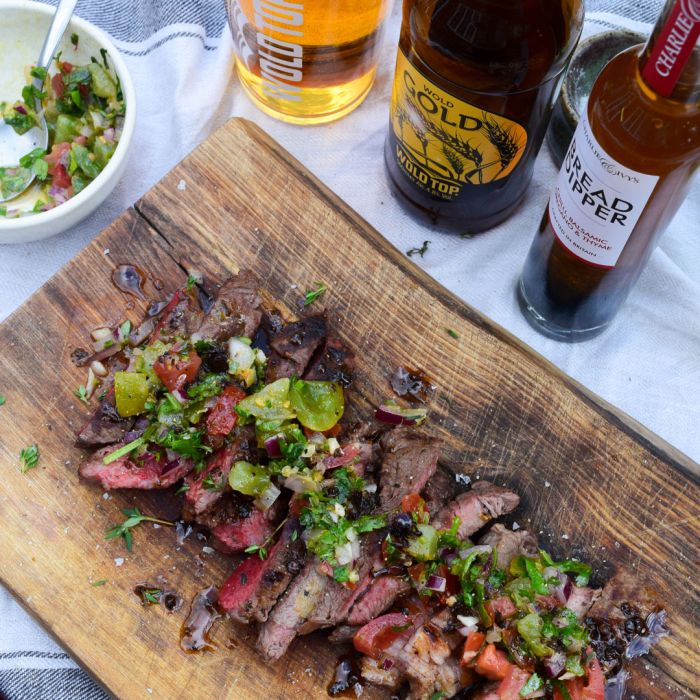 Flat Iron Steak with Tomato Salsa